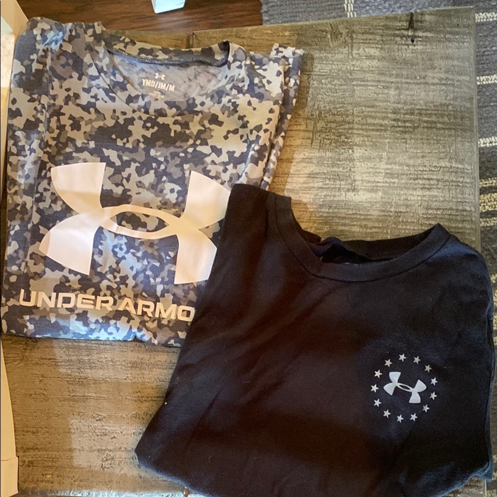 Under Armour Kids Camouflage and Black T-Shirts